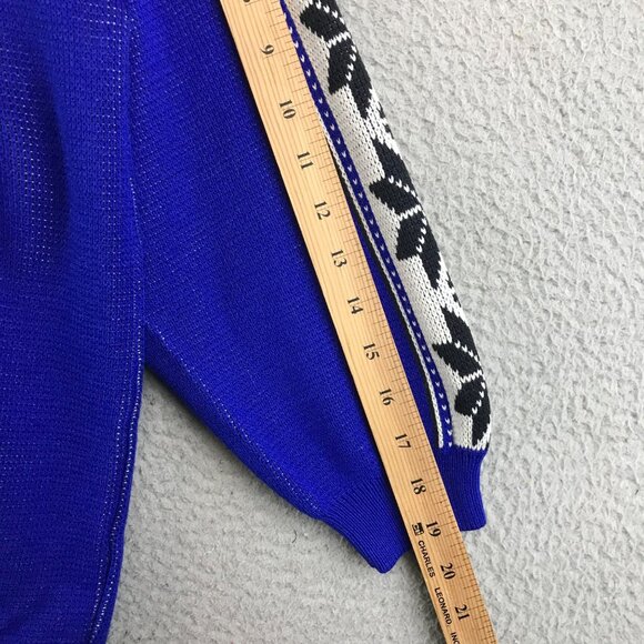 Vintage Northern Isles Snowflake Sweater Large Blue Nordic Pattern‎ - Picture 6 of 10